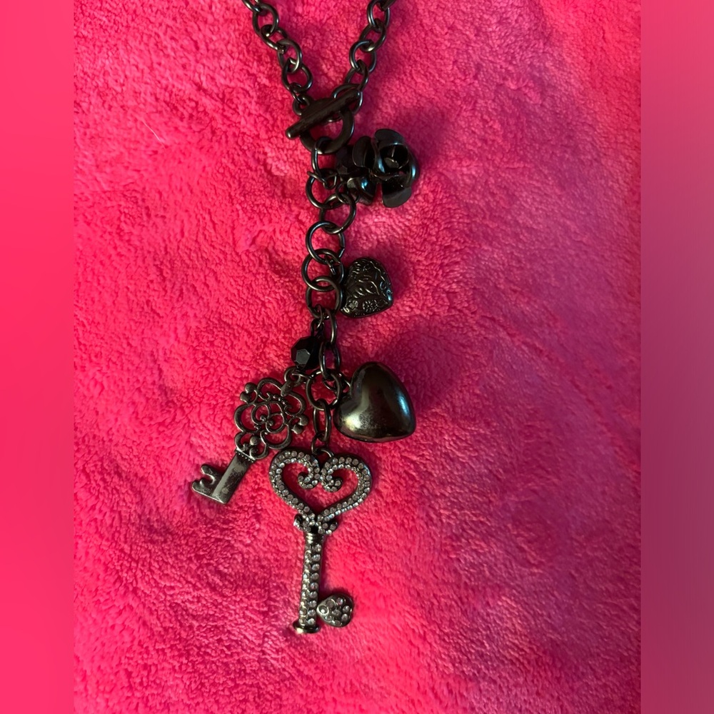Key glam charm necklace